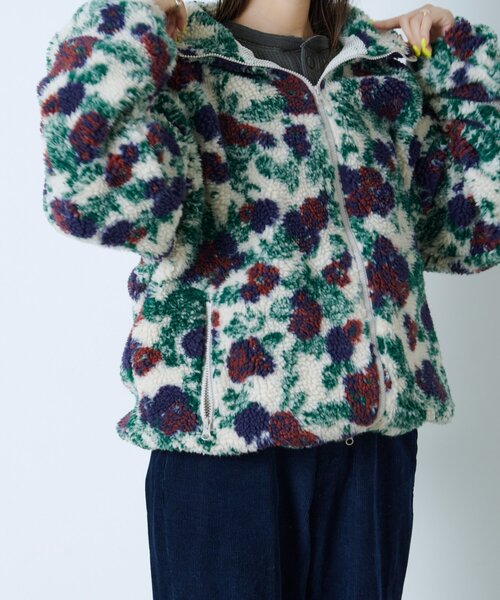 WHIMSIC(ウィムジック)の「【UNISEX】レトロフローラルパターンボアジャケット(ブルゾン・レディース・ホワイト/ブラウン・FREE)」の19枚目の写真