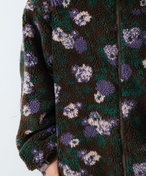 WHIMSIC(ウィムジック)の「【UNISEX】レトロフローラルパターンボアジャケット(ブルゾン・レディース・ホワイト/ブラウン・FREE)」の8枚目の写真