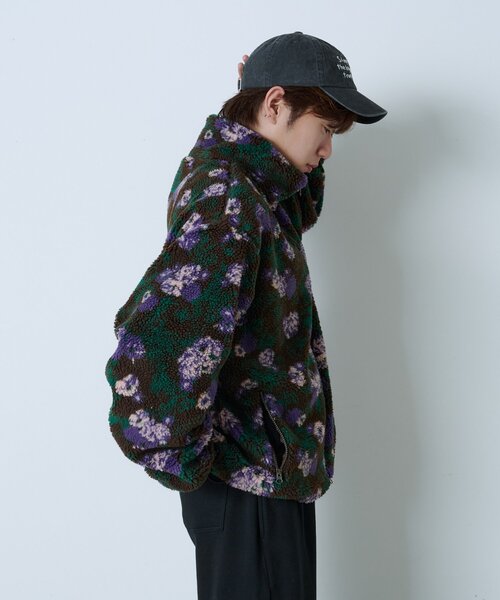 WHIMSIC(ウィムジック)の「【UNISEX】レトロフローラルパターンボアジャケット(ブルゾン・レディース・ホワイト/ブラウン・FREE)」の12枚目の写真