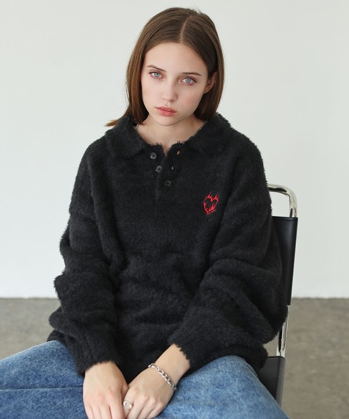 【完売品】nothommeblue ニットポロ　maroon 楽天市場】【公式】 ウォッシャブルニットポロ HIROKO KOSHINO