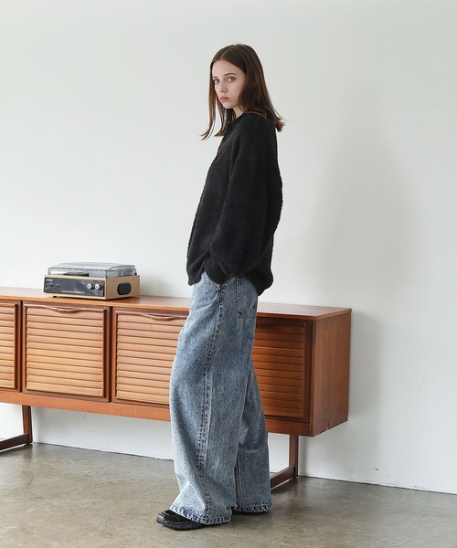 RASSVET ハート ニットポロ シャツ 新品同様 ローズ着用モデル　Mサイズ RASSVET ハート ニットポロ シャツ 新品同様 ローズ着用モデル M