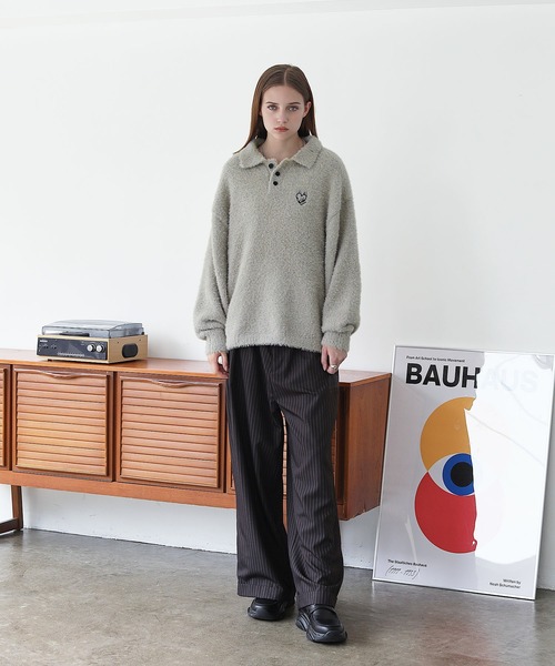 RASSVET ハート ニットポロ シャツ 新品同様 ローズ着用モデル Mサイズ