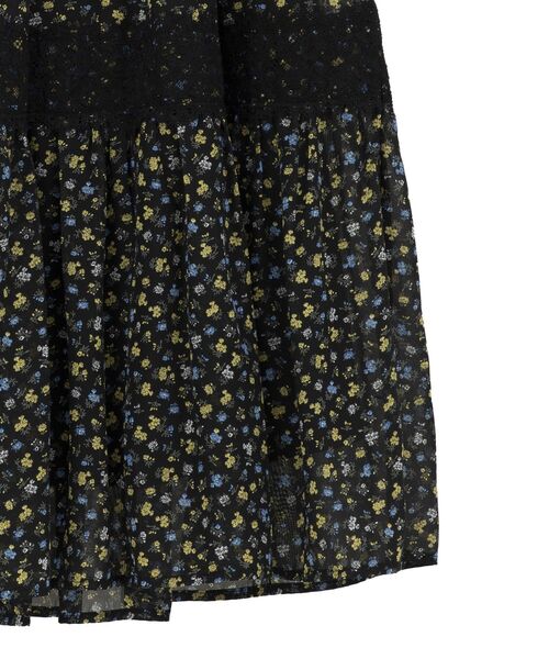 Green　Parks（グリーンパークス）の「レースドッキング花柄ティアードスカート（スカート・レディース・ブラック/イエロー・FREE）」の13枚目の写真