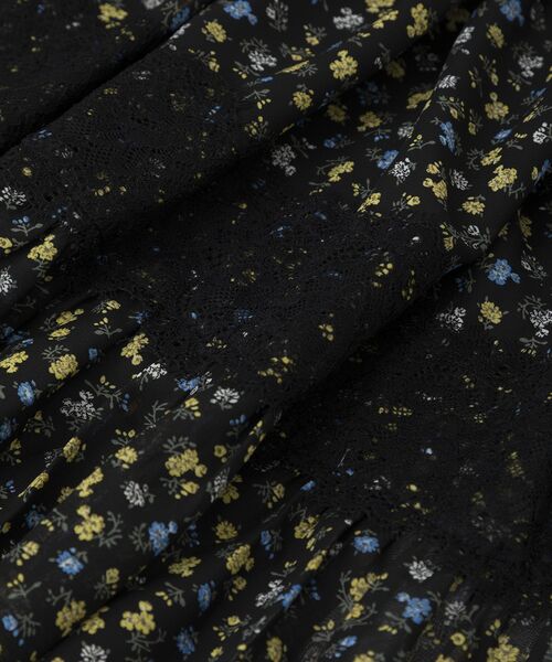 Green　Parks（グリーンパークス）の「レースドッキング花柄ティアードスカート（スカート・レディース・ブラック/イエロー・FREE）」の14枚目の写真