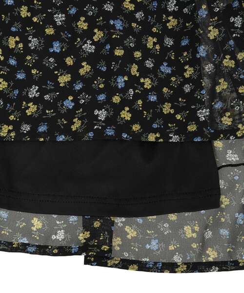 Green　Parks（グリーンパークス）の「レースドッキング花柄ティアードスカート（スカート・レディース・ブラック/イエロー・FREE）」の16枚目の写真