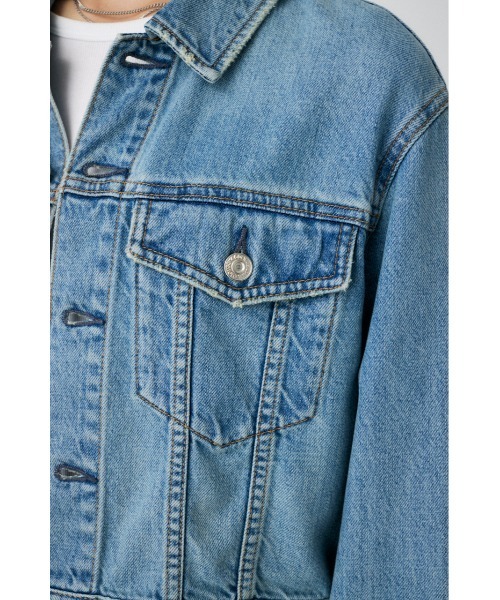 MOUSSY（マウジー）の「【25年AW新作】TENCEL(TM) DENIM ショートジャケット（デニムジャケット・レディース・ワンウォッシュ/ライトブルー・FREE）」の5枚目の写真