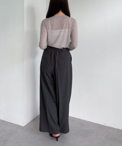 archives(アルシーヴ)の「シアーリブカットTOPS(Tシャツ/カットソー・レディース・アイボリー/ブラック/グレー・MEDIUM)」の10枚目の写真