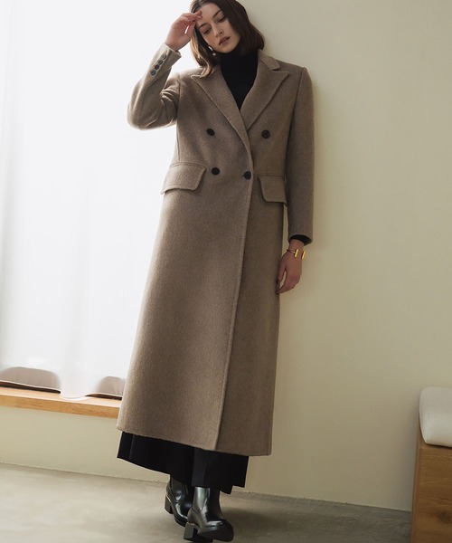 セール】【2025AW】【ウール100％】ダブルブレスト ロング丈