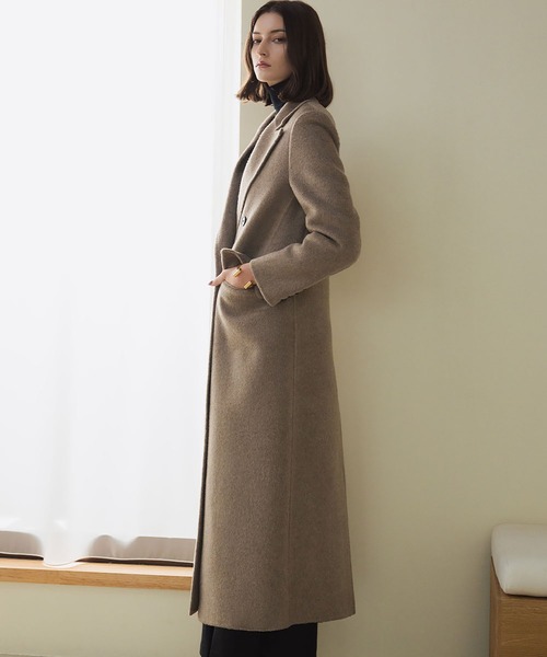セール】【2025AW】【ウール100％】ダブルブレスト ロング丈
