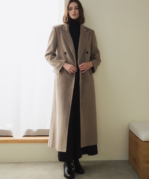 ♡美品♡ エポカ　LAIRES チェスターコート　ダブルブレスト セール】【2025AW】【ウール100％】ダブルブレスト ロング丈