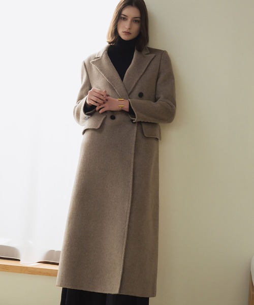 ♡美品♡ エポカ　LAIRES チェスターコート　ダブルブレスト セール】【2025AW】【ウール100％】ダブルブレスト ロング丈