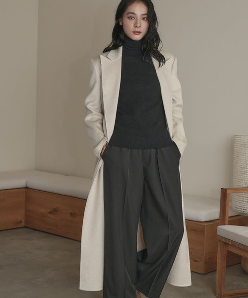 カシミヤ100% ダブルブレスト ロング チェスターコート Paul Smith】カシミヤ ダブルブレスト ロングチェスターコート (Paul