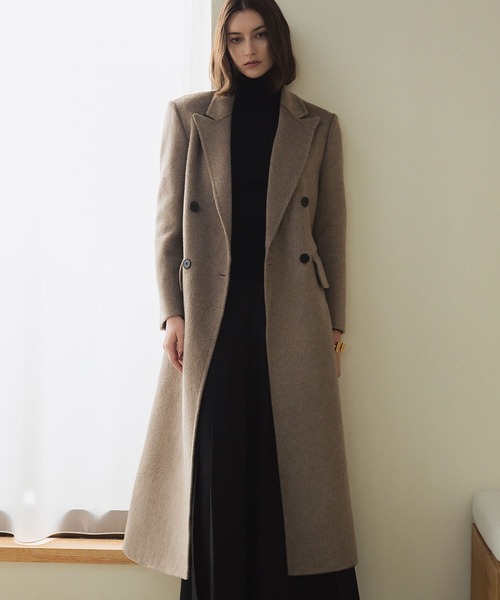 セール】【2025AW】【ウール100％】ダブルブレスト ロング丈