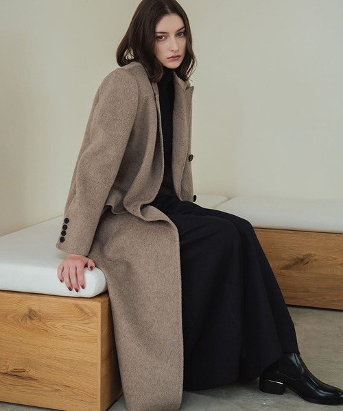 セール】【2025AW】【ウール100％】ダブルブレスト ロング丈