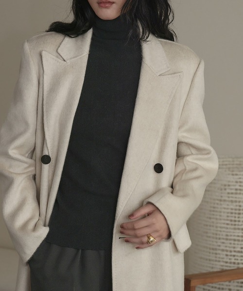 セール】【2025AW】【ウール100％】ダブルブレスト ロング丈