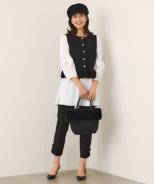 TO BE CHIC（トゥー ビー シック）の「フェイクファーコンビバスケット（ハンドバッグ・レディース・ブラック/ピンク系その他2・FREE）」の5枚目の写真
