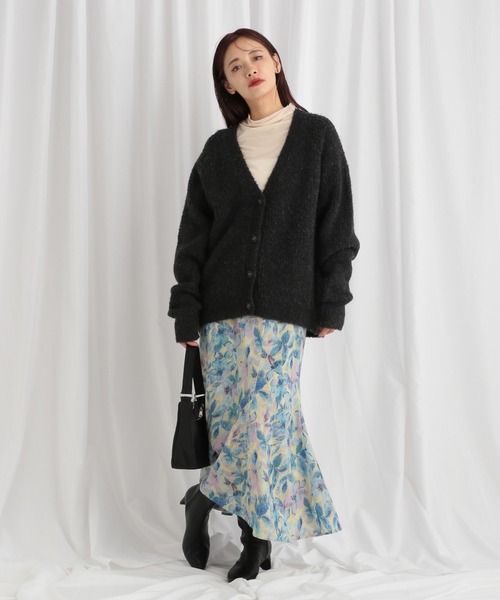 mysty woman（ミスティウーマン）の「アンティークフラワースカート　582115（スカート・レディース・ブラック/イエロー/ホワイト系その他・FREE）」の4枚目の写真