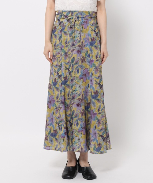 mysty woman（ミスティウーマン）の「アンティークフラワースカート　582115（スカート・レディース・ブラック/イエロー/ホワイト系その他・FREE）」の7枚目の写真