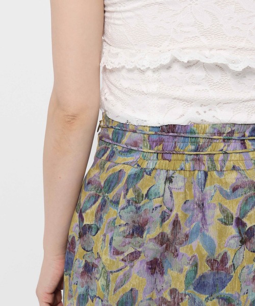 mysty woman（ミスティウーマン）の「アンティークフラワースカート　582115（スカート・レディース・ブラック/イエロー/ホワイト系その他・FREE）」の10枚目の写真