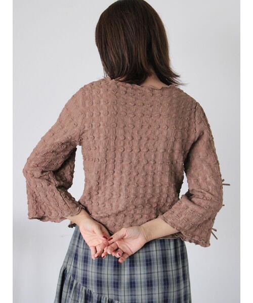 ehka sopo（エヘカソポ）の「袖リボンカットソー（Tシャツ/カットソー・レディース・ブラック/ブラウン/キナリ・F）」の7枚目の写真