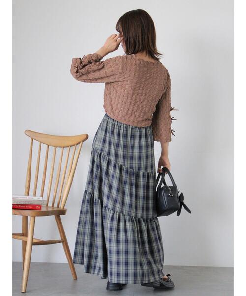 ehka sopo（エヘカソポ）の「袖リボンカットソー（Tシャツ/カットソー・レディース・ブラック/ブラウン/キナリ・F）」の11枚目の写真