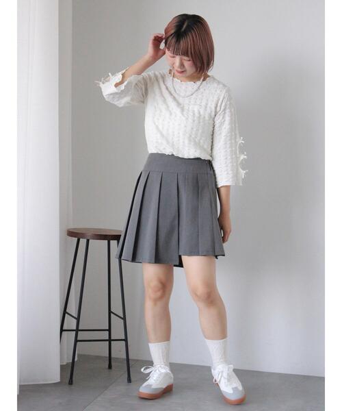 ehka sopo（エヘカソポ）の「袖リボンカットソー（Tシャツ/カットソー・レディース・ブラック/ブラウン/キナリ・F）」の17枚目の写真