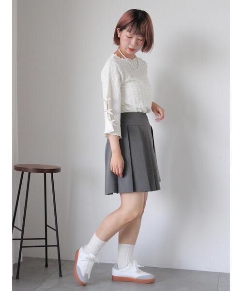 ehka sopo（エヘカソポ）の「袖リボンカットソー（Tシャツ/カットソー・レディース・ブラック/ブラウン/キナリ・F）」の18枚目の写真