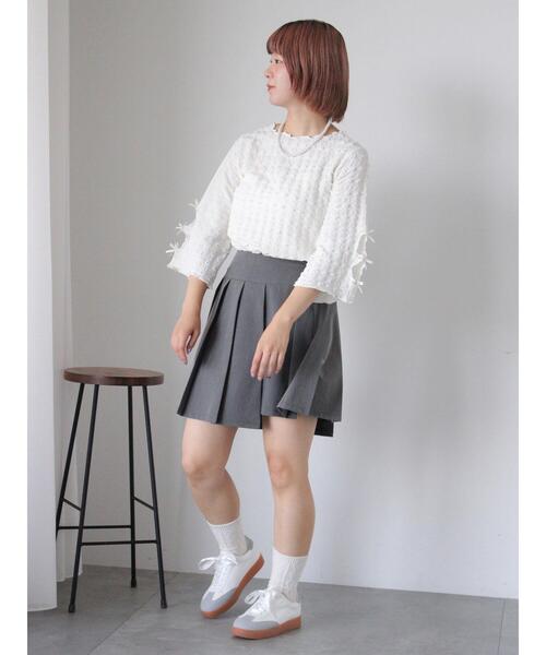 ehka sopo（エヘカソポ）の「袖リボンカットソー（Tシャツ/カットソー・レディース・ブラック/ブラウン/キナリ・F）」の19枚目の写真