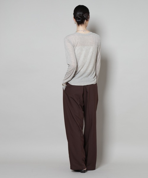 NANO universe（ナノユニバース）の「前後2wayシアーフライスカットトップス（Tシャツ/カットソー・レディース・モカ/ホワイト/ブラック・FREE）」の12枚目の写真