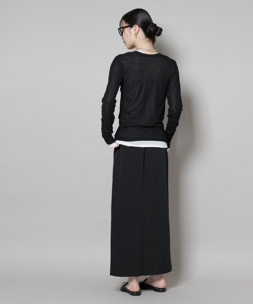 NANO universe（ナノユニバース）の「前後2wayシアーフライスカットトップス（Tシャツ/カットソー・レディース・モカ/ホワイト/ブラック・FREE）」の21枚目の写真