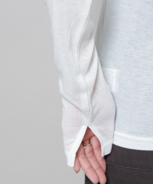 NANO universe（ナノユニバース）の「前後2wayシアーフライスカットトップス（Tシャツ/カットソー・レディース・モカ/ホワイト/ブラック・FREE）」の5枚目の写真