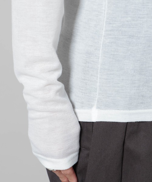 NANO universe（ナノユニバース）の「前後2wayシアーフライスカットトップス（Tシャツ/カットソー・レディース・モカ/ホワイト/ブラック・FREE）」の6枚目の写真