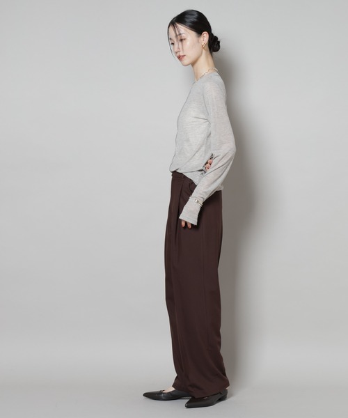 NANO universe（ナノユニバース）の「前後2wayシアーフライスカットトップス（Tシャツ/カットソー・レディース・モカ/ホワイト/ブラック・FREE）」の15枚目の写真