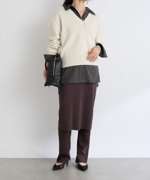 RIVE DROITE（リヴドロワ）の「【キャッチーなアイテム】スカートドッキングニットパンツ（その他パンツ・レディース・ブラック/ブラウン・38/36）」の21枚目の写真