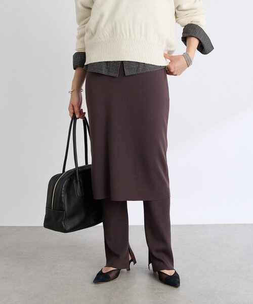 RIVE DROITE（リヴドロワ）の「【キャッチーなアイテム】スカートドッキングニットパンツ（その他パンツ・レディース・ブラック/ブラウン・38/36）」の17枚目の写真