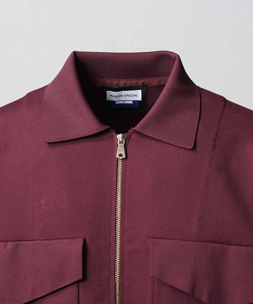 MAISON SPECIAL（メゾンスペシャル）の「《UNISEX》Prime-Over Double Pocket Knit Zip Blouson/プライムオーバーダブルポケットニットジップブルゾン【MAISON SPECIAL/メゾンスペシャル】（ブルゾン・メンズ・アイボリー/ブラック/バーガンディー・0/1/2）」の13枚目の写真