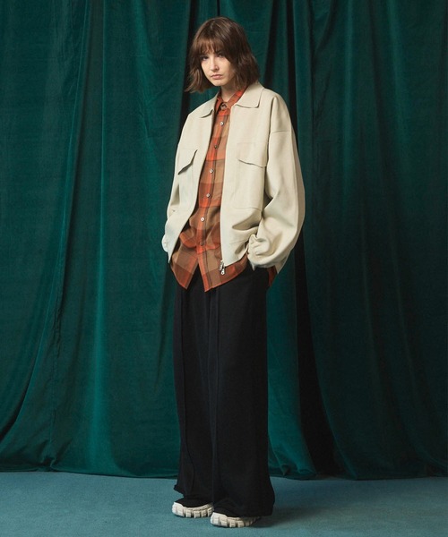 MAISON SPECIAL（メゾンスペシャル）の「《UNISEX》Prime-Over Double Pocket Knit Zip Blouson/プライムオーバーダブルポケットニットジップブルゾン【MAISON SPECIAL/メゾンスペシャル】（ブルゾン・メンズ・アイボリー/ブラック/バーガンディー・0/1/2）」の7枚目の写真