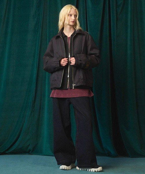 セール】《UNISEX》Prime-Over Double Pocket Knit Zip Blouson