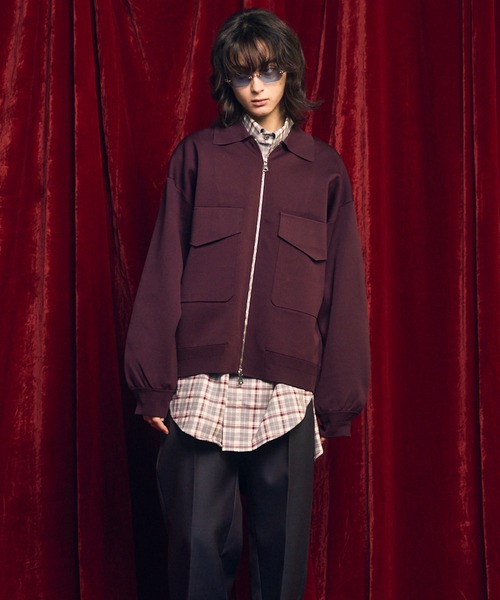 UNISEX》Prime-Over Double Pocket Knit Zip Blouson/プライムオーバー