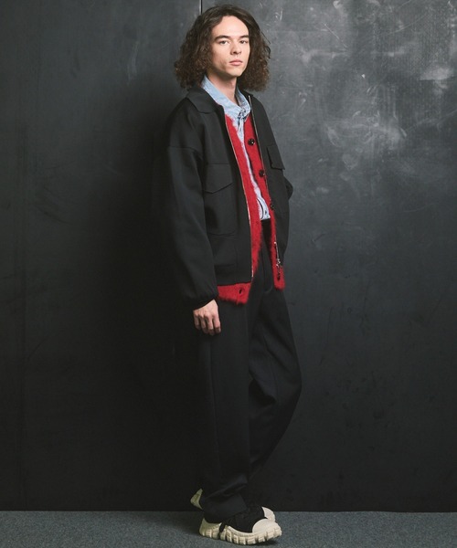 セール】《UNISEX》Prime-Over Double Pocket Knit Zip Blouson