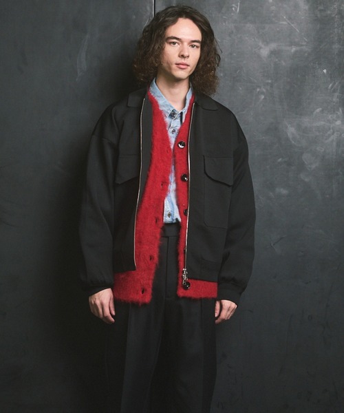 セール】《UNISEX》Prime-Over Double Pocket Knit Zip Blouson