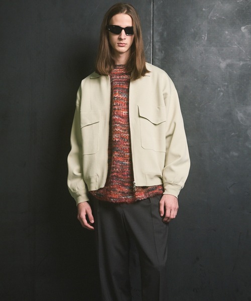 【MAISON SPECIAL】ニットジップブルゾン MAISON SPECIAL(メゾンスペシャル)｜【UNISEX】ダブルポケットニット