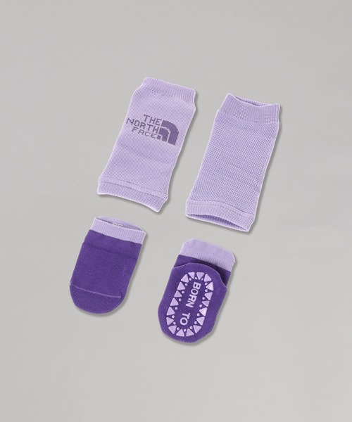 THE NORTH FACE(ザノースフェイス)の「THE NORTH FACE B Nuptse Leg Warmer&Socks Set NNB82410(ソックス/靴下・キッズ・ブルー/ベージュ/パープル・FREE)」の1枚目の写真