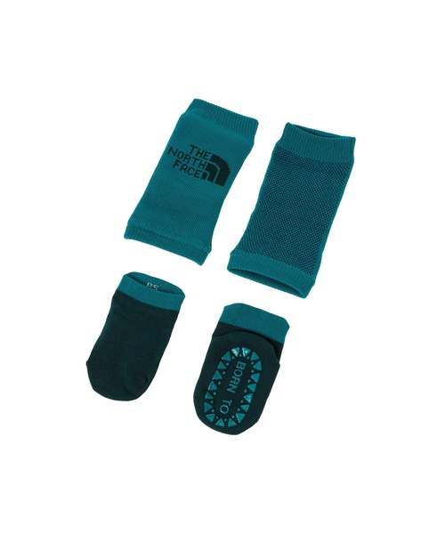 THE NORTH FACE(ザノースフェイス)の「THE NORTH FACE B Nuptse Leg Warmer&Socks Set NNB82410(ソックス/靴下・キッズ・ブルー/ベージュ/パープル・FREE)」の5枚目の写真