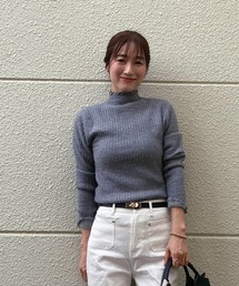 ぬくもりあったか 裏シャギー リブニットセーター レディース 裏起毛 あったか トップス
