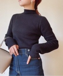 ぬくもりあったか 裏シャギー リブニットセーター レディース 裏起毛 あったか トップス