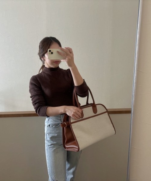 Belle Cie(ベルシー)の「ぬくもりあったか 裏シャギー リブニットセーター レディース 裏起毛 あったか トップス(ニット/セーター・レディース・グレー/ボルドー/ブラック/アイボリー/ホワイト/ブラウン/グリーン/ベージュ・FREE)」の22枚目の写真