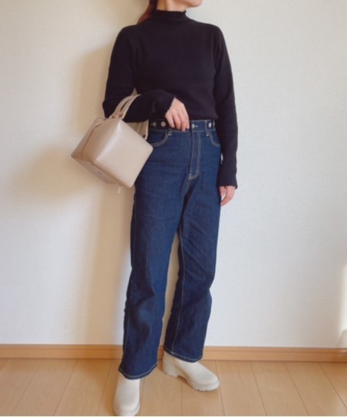 Belle Cie(ベルシー)の「ぬくもりあったか 裏シャギー リブニットセーター レディース 裏起毛 あったか トップス(ニット/セーター・レディース・グレー/ボルドー/ブラック/アイボリー/ホワイト/ブラウン/グリーン/ベージュ・FREE)」の14枚目の写真