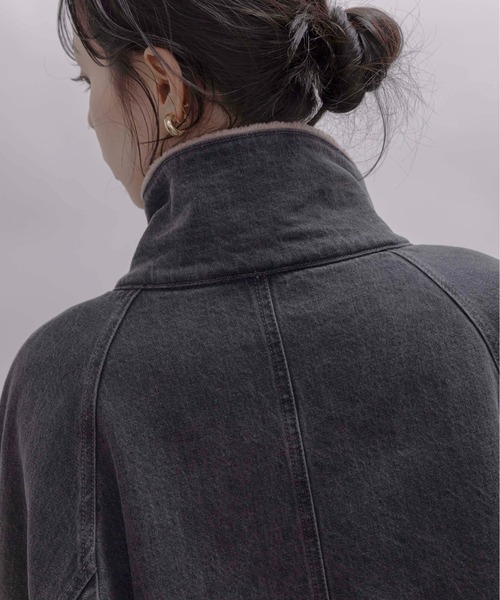 Eimee Law（エイミーロウ）の「デニムボア スタンドカラー ラペルコート（その他アウター・レディース・グレー/インディゴブルー・FREE）」の22枚目の写真