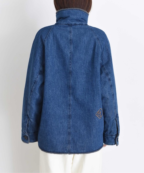 モモウメ万歳⭐️ ★送料無料匿名発送★レミレリーフ★デニムステンカラーコート セール】デニムボア スタンドカラー ラペルコート（その他アウター